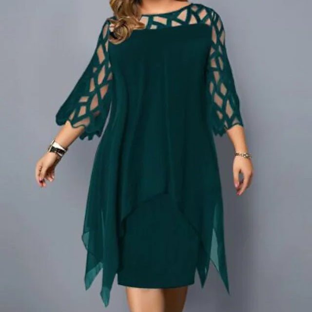 Women's Plus Size Solid Color Sheath Dress