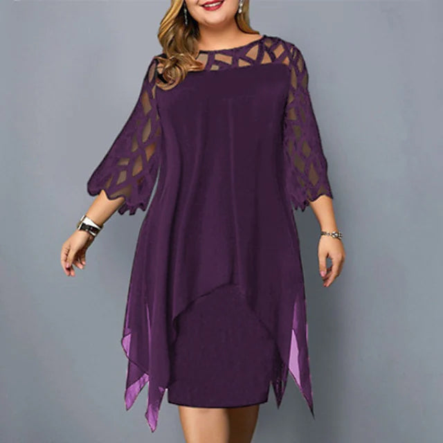 Women's Plus Size Solid Color Sheath Dress