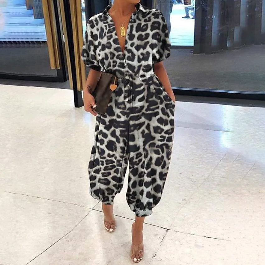 Women's Ordinary Deep V Jumpsuit
