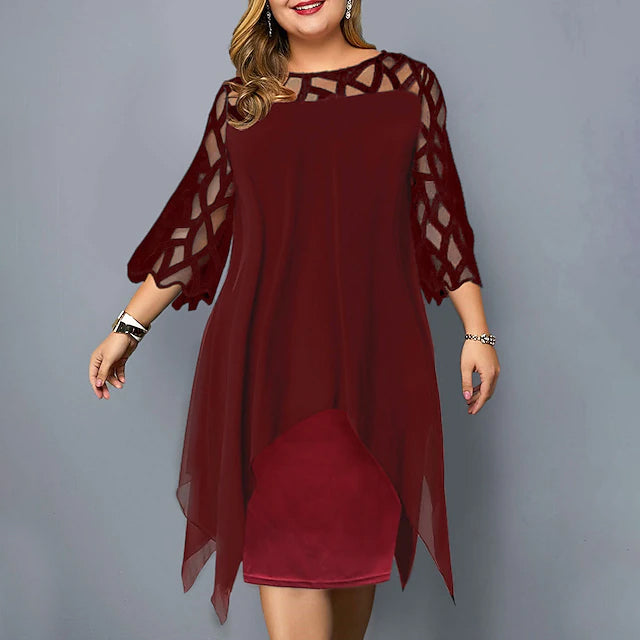 Women's Plus Size Solid Color Sheath Dress