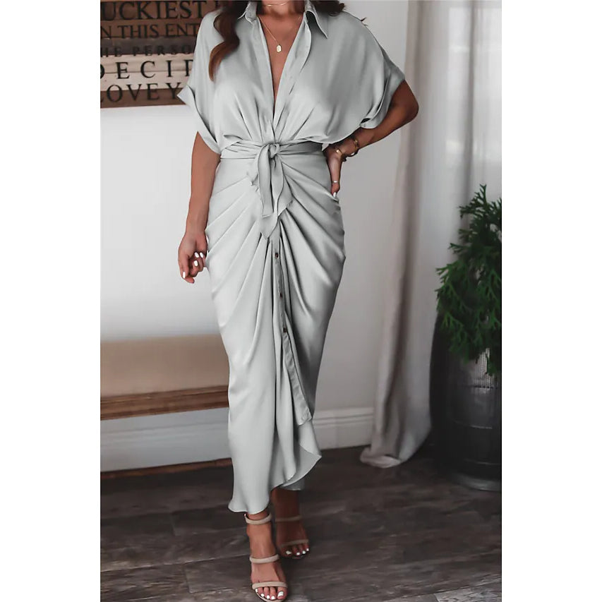 Women's Shirt Maxi Long Dress