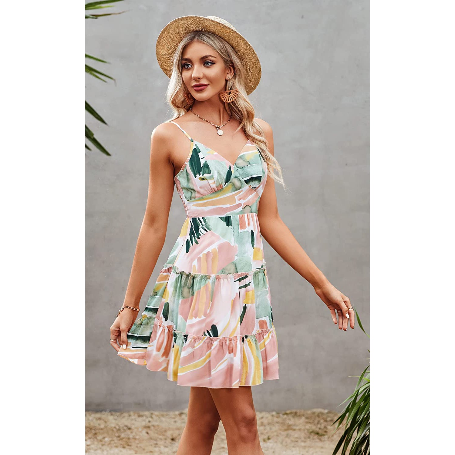 Women's Spaghetti Strap Backless Dress